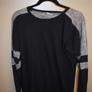 VS PINK Black and Gray Long Sleeve Top- Size XS